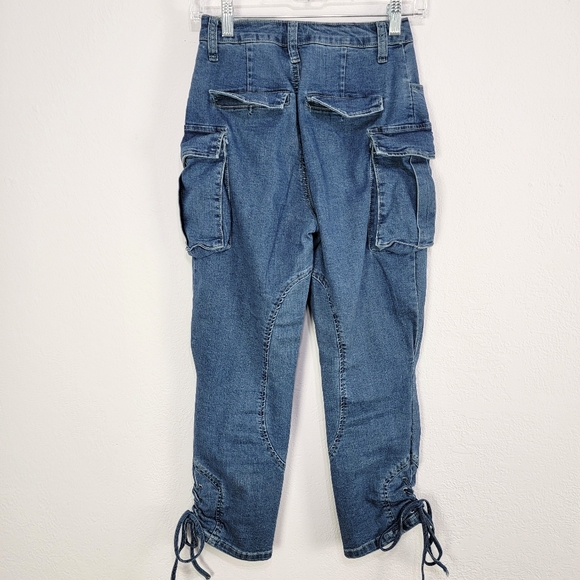 Fashion Nova Denim Flap Pocket Joggers Size XS - Picture 3 of 15